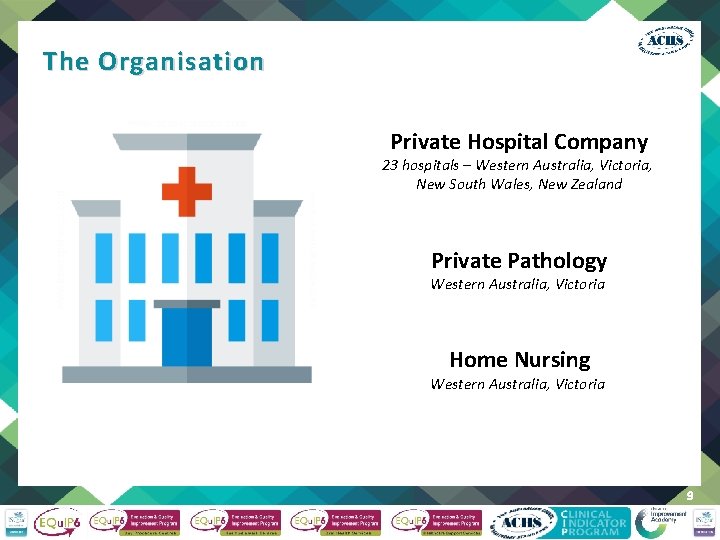The Organisation Private Hospital Company 23 hospitals – Western Australia, Victoria, New South Wales,