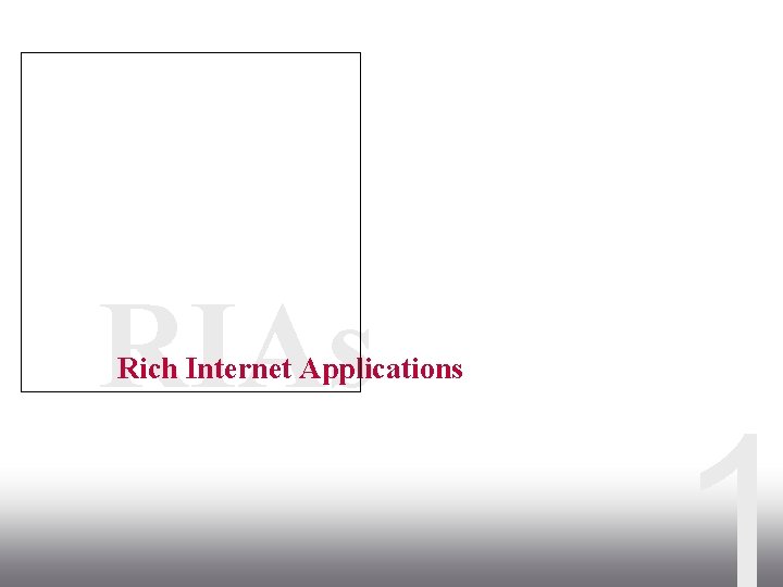 RIAs Rich Internet Applications 