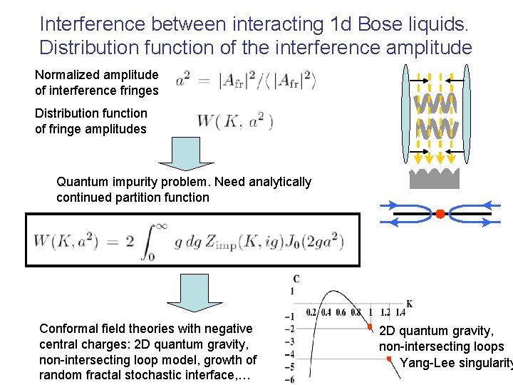 Interference between interacting 1 d Bose liquids. Distribution function of the interference amplitude Normalized