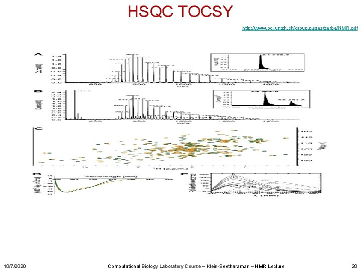 HSQC TOCSY http: //www. oci. unizh. ch/group. pages/zerbe/NMR. pdf 10/7/2020 Computational Biology Laboratory Course