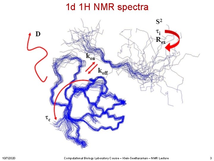 1 d 1 H NMR spectra 10/7/2020 Computational Biology Laboratory Course – Klein-Seetharaman –