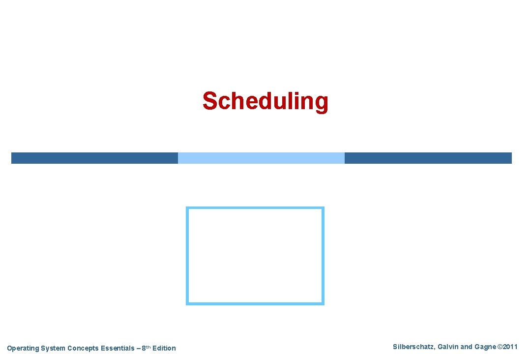 Scheduling Operating System Concepts Essentials – 8 th Edition Silberschatz, Galvin and Gagne ©