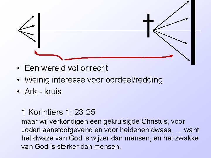  • Een wereld vol onrecht • Weinig interesse voor oordeel/redding • Ark -