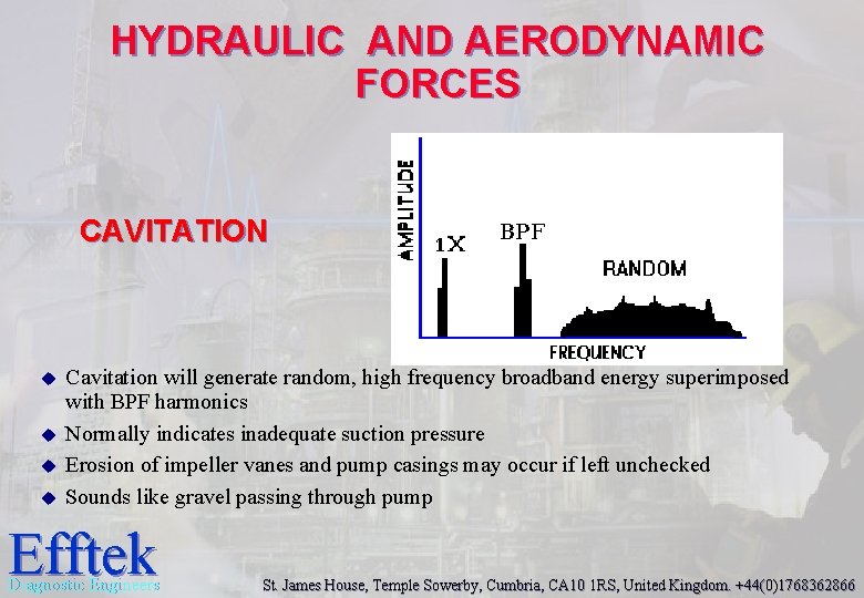 HYDRAULIC AND AERODYNAMIC FORCES CAVITATION u u Cavitation will generate random, high frequency broadband HYDRAULIC AND AERODYNAMIC FORCES CAVITATION u u Cavitation will generate random, high frequency broadband