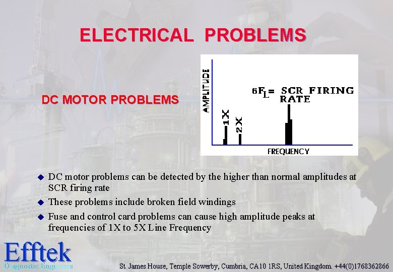 ELECTRICAL PROBLEMS DC MOTOR PROBLEMS u u u DC motor problems can be detected ELECTRICAL PROBLEMS DC MOTOR PROBLEMS u u u DC motor problems can be detected