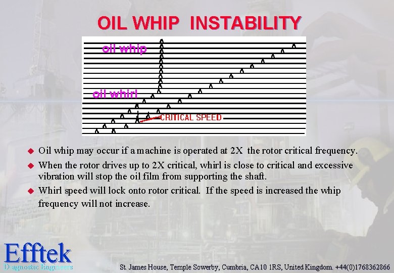 OIL WHIP INSTABILITY oil whip oil whirl u u u Oil whip may occur OIL WHIP INSTABILITY oil whip oil whirl u u u Oil whip may occur