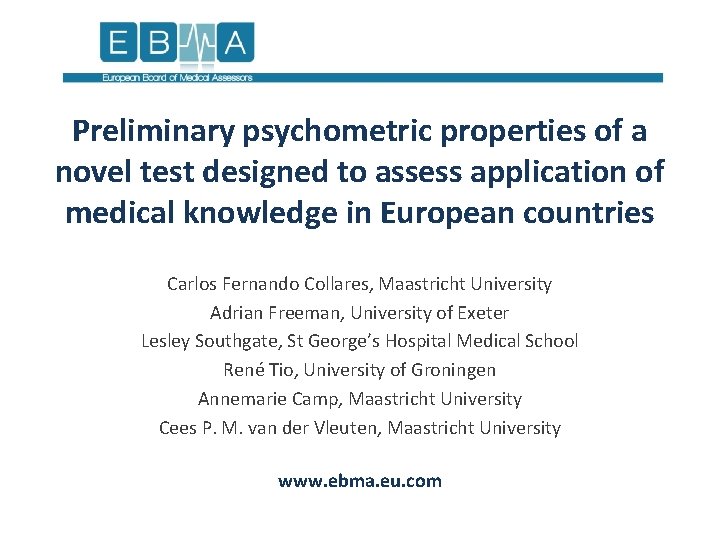 Preliminary psychometric properties of a novel test designed