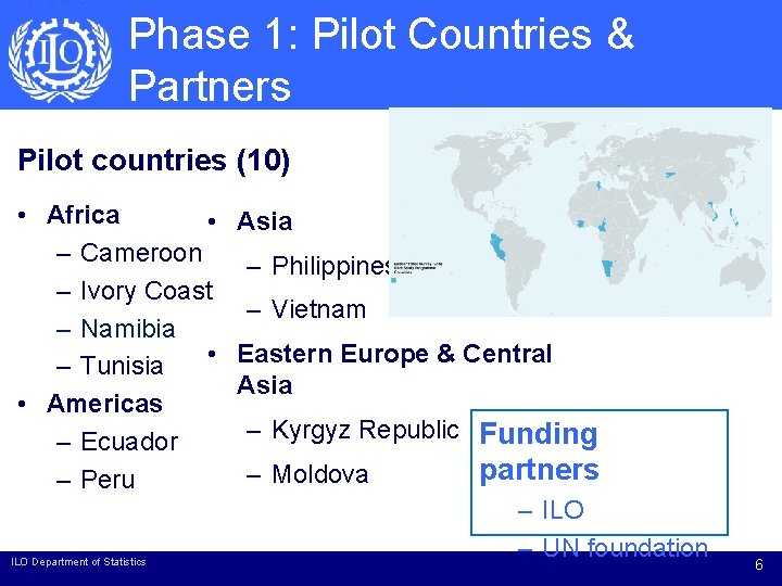 Phase 1: Pilot Countries & Partners Pilot countries (10) • Africa • Asia – Phase 1: Pilot Countries & Partners Pilot countries (10) • Africa • Asia –