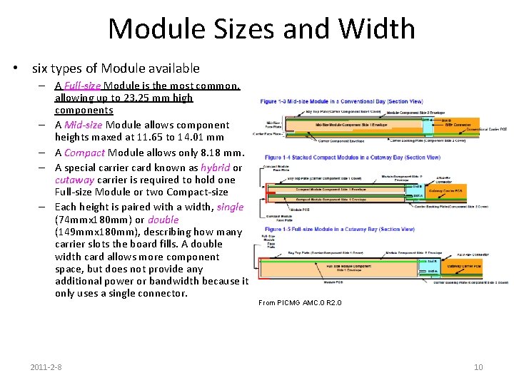 Module Sizes and Width • six types of Module available – A Full-size Module