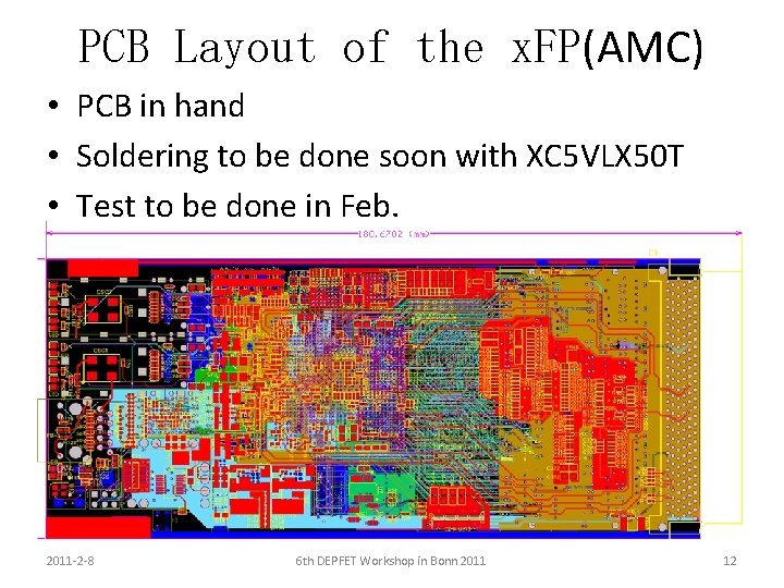 PCB Layout of the x. FP(AMC) • PCB in hand • Soldering to be