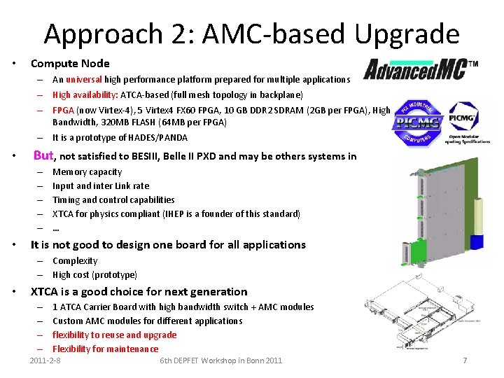 Approach 2: AMC-based Upgrade • Compute Node – An universal high performance platform prepared