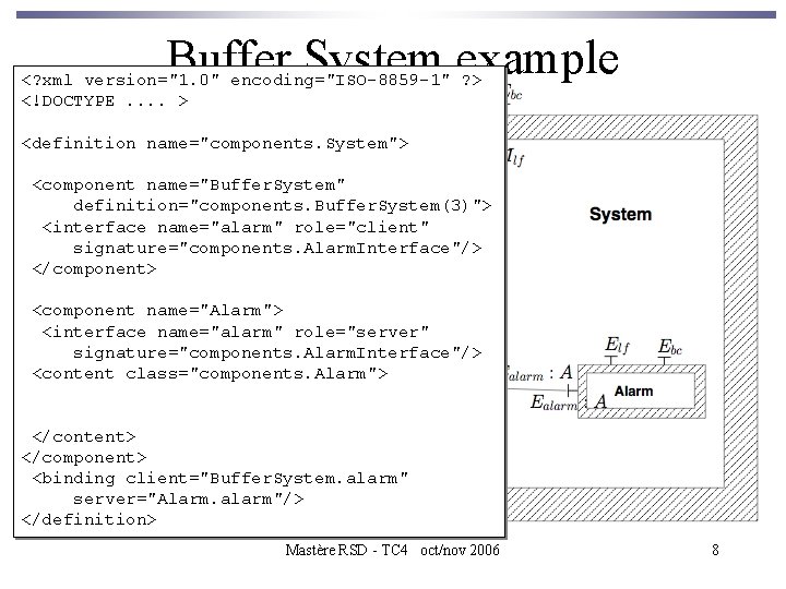 Buffer System example <? xml version="1. 0" encoding="ISO-8859 -1" ? > <!DOCTYPE. . >