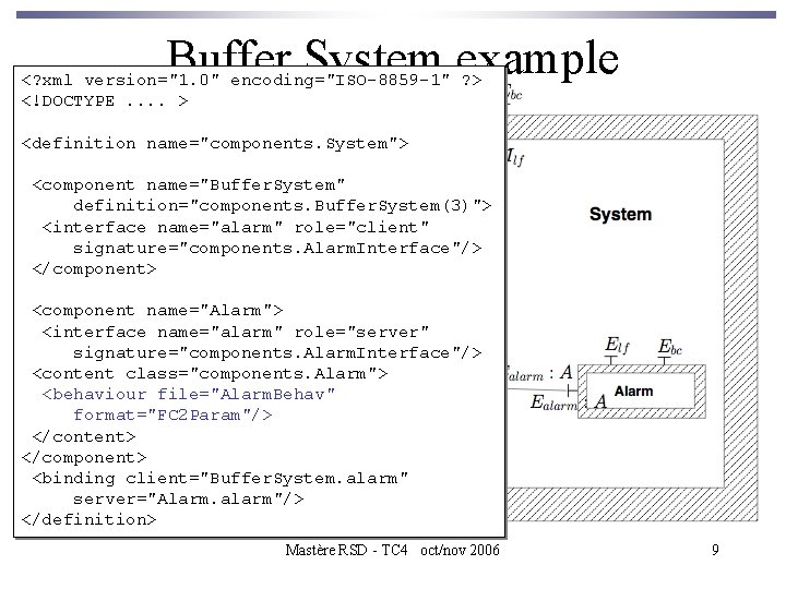 Buffer System example <? xml version="1. 0" encoding="ISO-8859 -1" ? > <!DOCTYPE. . >