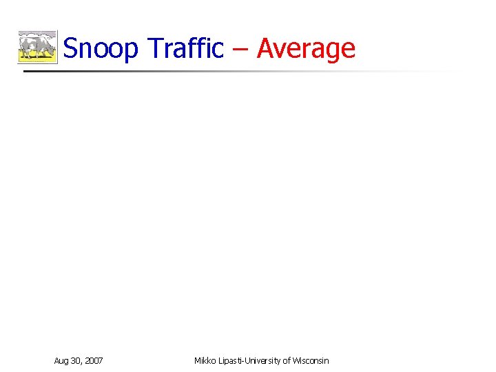 Snoop Traffic – Average Aug 30, 2007 Mikko Lipasti-University of Wisconsin 