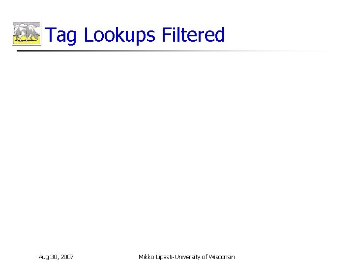 Tag Lookups Filtered Aug 30, 2007 Mikko Lipasti-University of Wisconsin 
