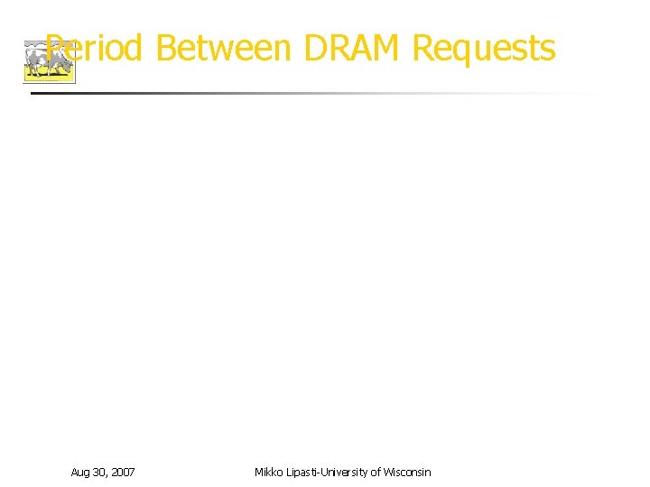 Period Between DRAM Requests Aug 30, 2007 Mikko Lipasti-University of Wisconsin 