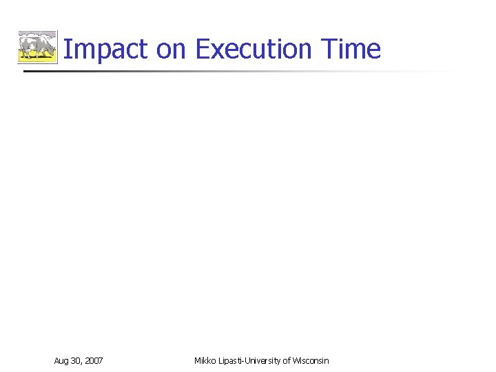 Impact on Execution Time Aug 30, 2007 Mikko Lipasti-University of Wisconsin 