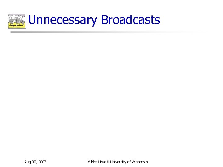 Unnecessary Broadcasts Aug 30, 2007 Mikko Lipasti-University of Wisconsin 