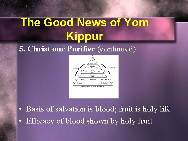The Good News of Yom Kippur 5. Christ our Purifier (continued) • Basis of