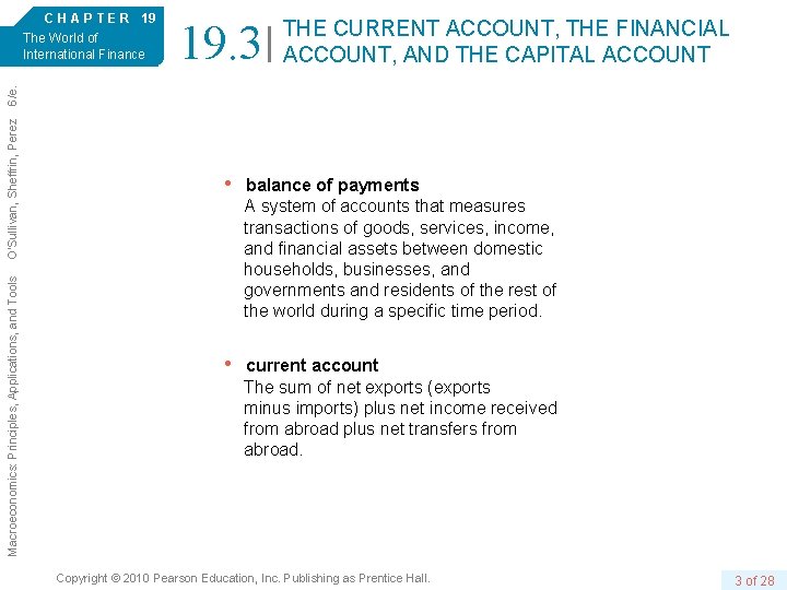 C H A P T E R 19 19. 3 THE CURRENT ACCOUNT, THE