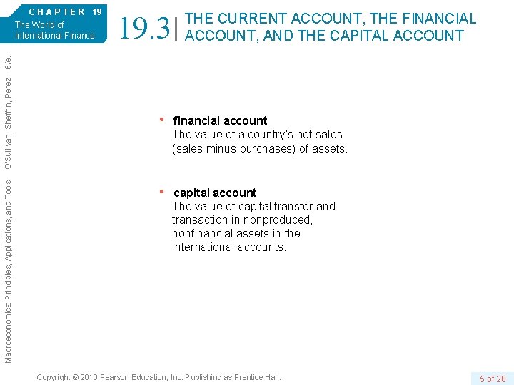 C H A P T E R 19 19. 3 THE CURRENT ACCOUNT, THE