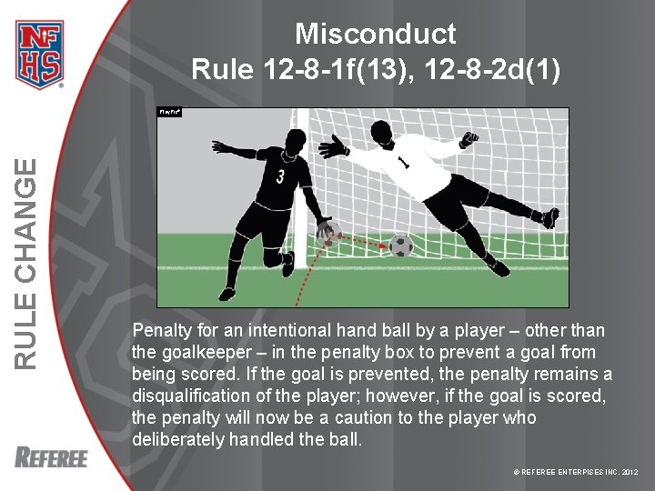 Misconduct Rule 12 -8 -1 f(13), 12 -8 -2 d(1) RULE CHANGE Play. Pic®