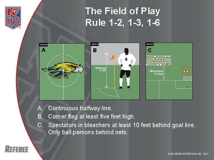 RULE CHANGE The Field of Play Rule 1 -2, 1 -3, 1 -6 Play.