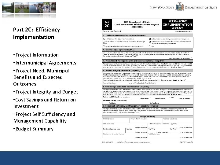 Part 2 C: Efficiency Implementation • Project Information • Intermunicipal Agreements • Project Need,