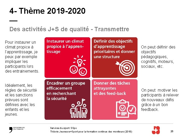 4 - Thème 2019 -2020 — Des activités J+S de qualité - Transmettre Pour