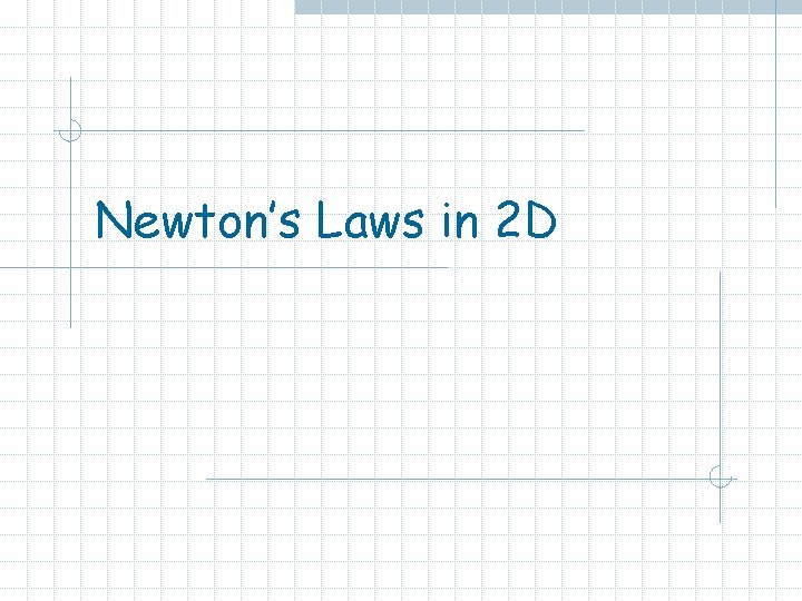 Newton’s Laws in 2 D 