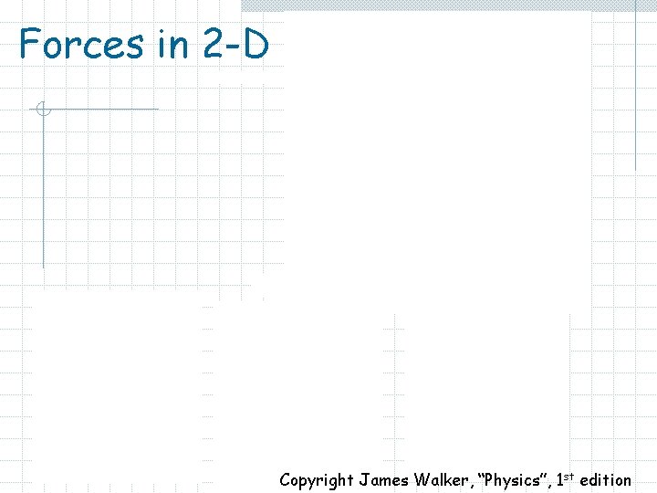 Forces in 2 -D Copyright James Walker, “Physics”, 1 st edition 