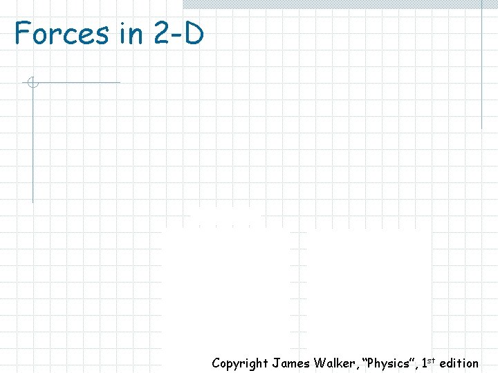 Forces in 2 -D Copyright James Walker, “Physics”, 1 st edition 