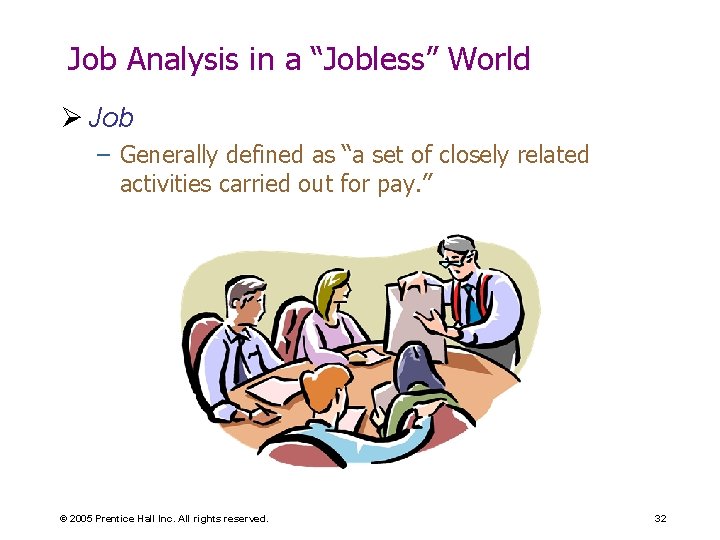 Job Analysis in a “Jobless” World Ø Job – Generally defined as “a set