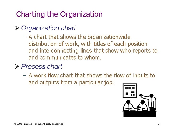 Charting the Organization Ø Organization chart – A chart that shows the organizationwide distribution