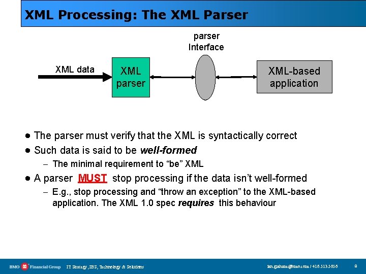 XML Processing: The XML Parser parser Interface XML data XML parser XML-based application ·