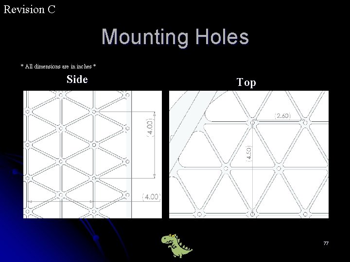 Revision C Mounting Holes * All dimensions are in inches * Side Top 77