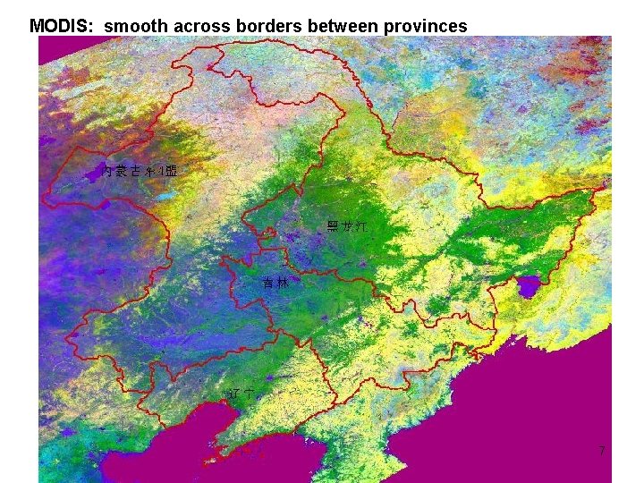 MODIS: smooth across borders between provinces 7 