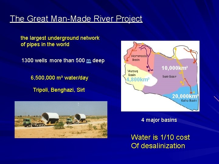 The Great Man-Made River Project the largest underground network of pipes in the world