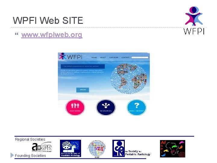 WPFI Web SITE www. wfpiweb. org Regional Societies the Society for Founding Societies Pediatric