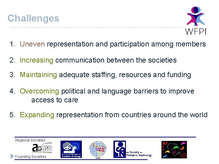 Challenges 1. Uneven representation and participation among members 2. Increasing communication between the societies