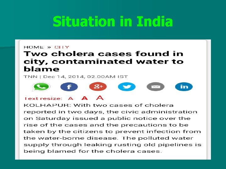 Situation in India 