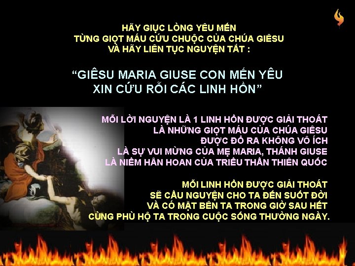 HÃY GIỤC LÒNG YÊU MẾN TỪNG GIỌT MÁU CỨU CHUỘC CỦA CHÚA GIÊSU VÀ