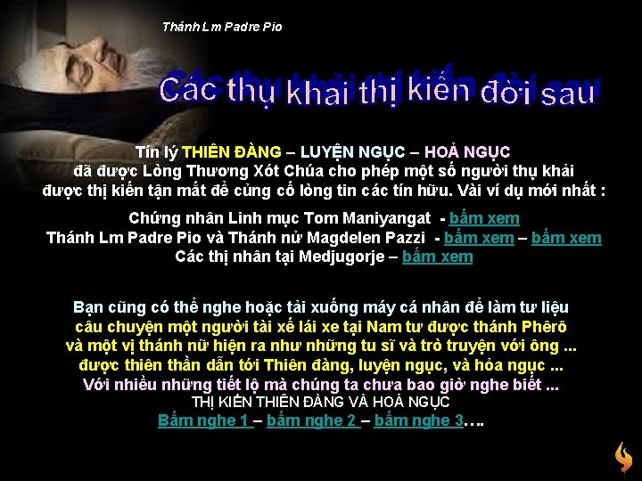 Thánh Lm Padre Pio Tín lý THIÊN ĐÀNG – LUYỆN NGỤC – HOẢ NGỤC