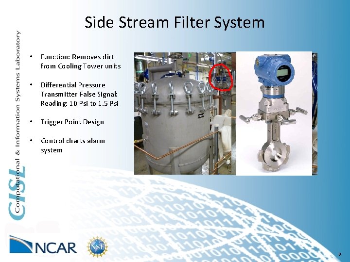 Side Stream Filter System • Function: Removes dirt from Cooling Tower units • Differential