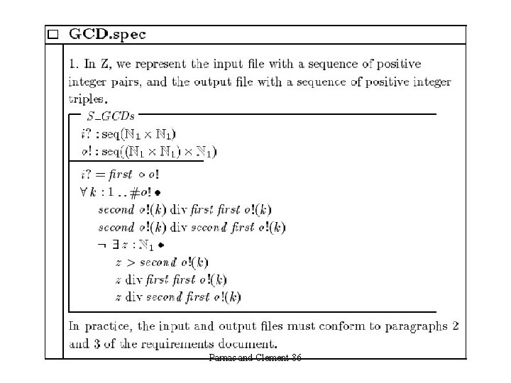 Parnas and Clement 86 