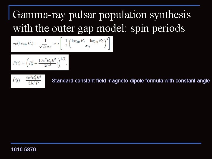 Gamma-ray pulsar population synthesis with the outer gap model: spin periods Standard constant field