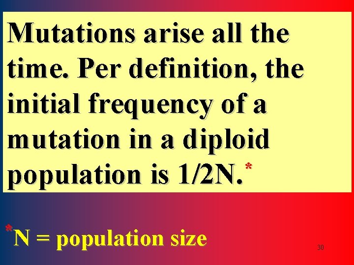 Mutations arise all the time. Per definition, the initial frequency of a mutation in