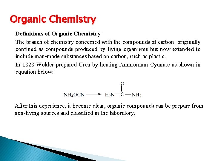 Organic Chemistry Definitions of Organic Chemistry The branch of chemistry concerned with the compounds Organic Chemistry Definitions of Organic Chemistry The branch of chemistry concerned with the compounds