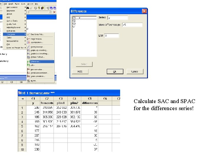 Calculate SAC and SPAC for the differences series! 