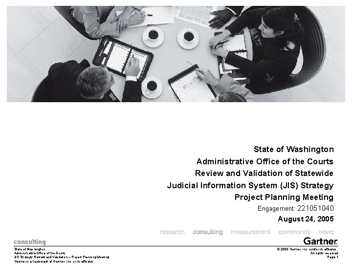 State of Washington Administrative Office of the Courts Review and Validation of Statewide Judicial